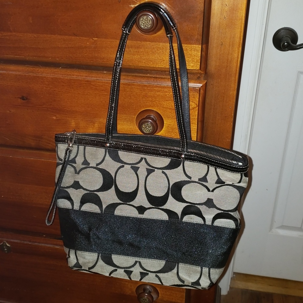 Coach black and gray tote